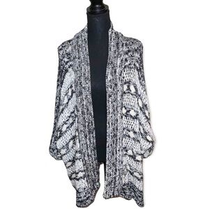 Marled open front cardigan sweater